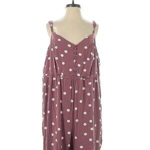 Torrid Polka Dot Jumpsuit in Burgundy